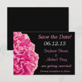 ドラマチックなピンクの芍薬 Save the Date 結婚式 招待状 (正面/裏面)