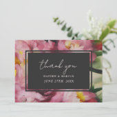 ドラマチックなピンク結婚フローラの写真ありがとう サンキューカード (スタンド正面)