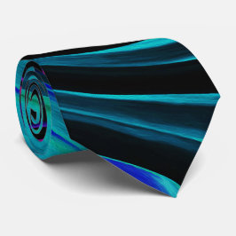 ドラマチックなブラックとターコイズ抽象芸術レトロTwirl ネクタイ