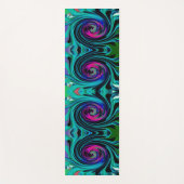 ドラマチックなブラックとターコイズ抽象芸術レトロTwirl ヨガマット (正面)