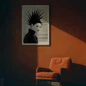 ドラマチックなヘッドピース：前衛的モノクロポルトライ ポスター