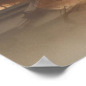 ドラマチックな光を放つ暗黒鎧の侍 ポスター (角)