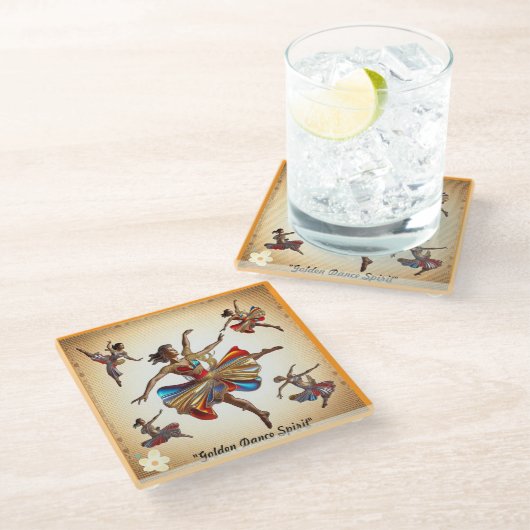 「ドラマチックな動きのポーズ」 ガラスコースター (アングル)