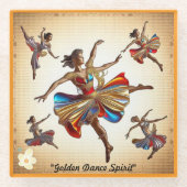 「ドラマチックな動きのポーズ」 ガラスコースター (正面)