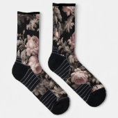 ドラマチックな埃っぽいバラ&ブラックトイレクルソックス – フィット ソックス (右)