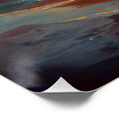 ドラマチックな夕日のビーチ波の風景 ポスター (コーナー)