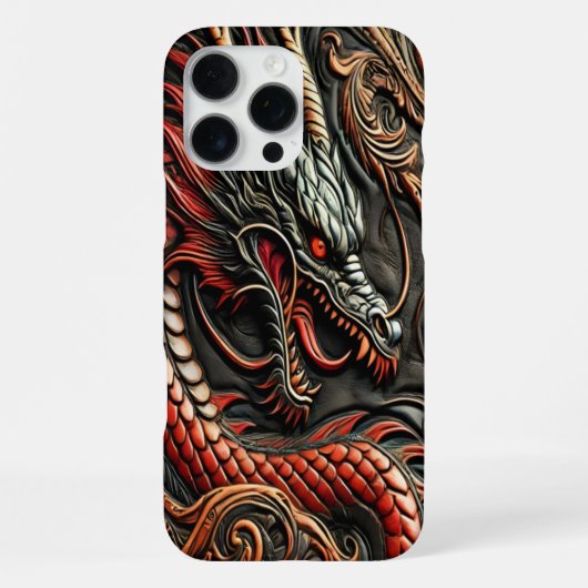 ドラマチックな大胆な赤い龍 iPhoneケース (裏面)