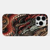 ドラマチックな大胆な赤い龍 iPhoneケース (裏面横)