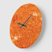 ドラマチックな太陽太陽の星系オレンジプラネットレオ ラージ壁時計 (傾斜)