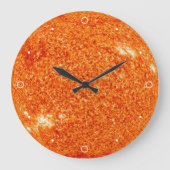 ドラマチックな太陽太陽の星系オレンジプラネットレオ ラージ壁時計 (正面)