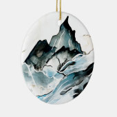 ドラマチックな山のオーナメント セラミックオーナメント (右)