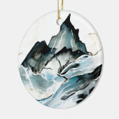 ドラマチックな山のオーナメント セラミックオーナメント (左)