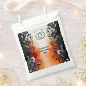 ドラマチックな水色ブラックオレンジ結婚フローラ フェイバーバッグ (クリップ留めされた状態)