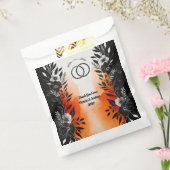 ドラマチックな水色ブラックオレンジ結婚フローラ フェイバーバッグ (封をした状態)