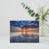ドラマチックな海の景色，夕日， CA ポストカード (スタンド正面)