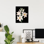 ドラマチックな白黒のユリ ポスター (ホームオフィス)