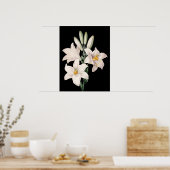 ドラマチックな白黒のユリ ポスター (キッチン)