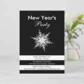 ドラマチックな白黒の新年のパーティー招待状 招待状 (スタンド正面)