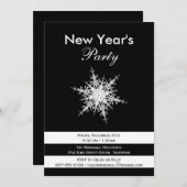 ドラマチックな白黒の新年のパーティー招待状 招待状 (正面/裏面)