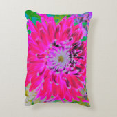 ドラマチックな紅色とピンクのダリアの花 アクセントクッション (裏面(縦))