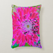 ドラマチックな紅色とピンクのダリアの花 アクセントクッション (正面(垂直))