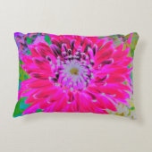 ドラマチックな紅色とピンクのダリアの花 アクセントクッション (裏面)