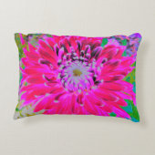 ドラマチックな紅色とピンクのダリアの花 アクセントクッション (裏面)
