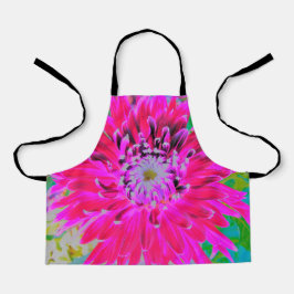 ドラマチックな紅色とピンクのダリアの花 エプロン