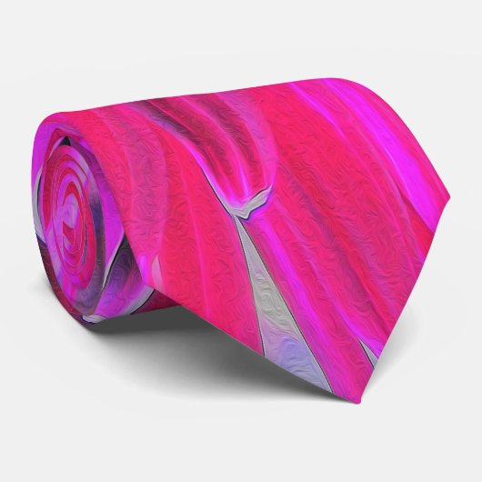 ドラマチックな紅色とピンクのダリアの花 ネクタイ (ロール)