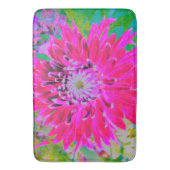 ドラマチックな紅色とピンクのダリアの花 バスマット (正面縦)