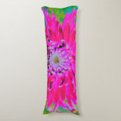 ドラマチックな紅色とピンクのダリアの花 ボディピロー (正面縦)