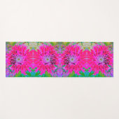 ドラマチックな紅色とピンクのダリアの花 ヨガマット (正面(横))