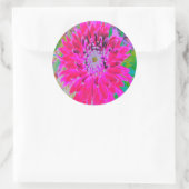 ドラマチックな紅色とピンクのダリアの花 ラウンドシール (バッグ)