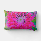 ドラマチックな紅色とピンクのダリアの花 ランバークッション (裏面)