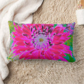 ドラマチックな紅色とピンクのダリアの花 ランバークッション (ブランケット)