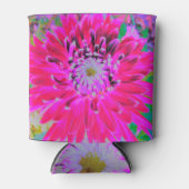ドラマチックな紅色とピンクのダリアの花 缶クーラー (正面)