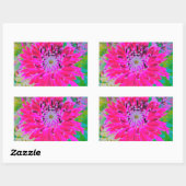 ドラマチックな紅色とピンクのダリアの花 長方形シール (シート)