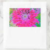 ドラマチックな紅色とピンクのダリアの花 長方形シール (バッグ)