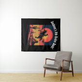 ドラマチックな西部劇 ミッドジャンプ サンセット タペストリー (インサイチュ(横))