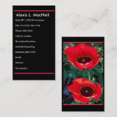 ドラマチックな赤いチューリップのプロファイルカード 名刺 (正面/裏面)