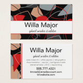 ドラマチックな赤、黒、ベージュ抽象芸術起業家 (正面&裏面)