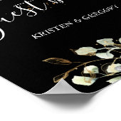 ドラマチックな銀結婚色フローラのゲストブック ポスター (角)