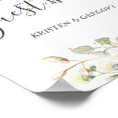 ドラマチックな銀結婚色フローラのゲストブック ポスター (角)