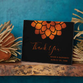 ドラマチックな銅の花を黒に付けて結婚ありがとう フォトプラーク (側面)