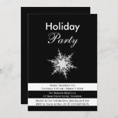 ドラマチックな雪の結晶の法人ホリデーパーティー招待状 招待状 (正面/裏面)