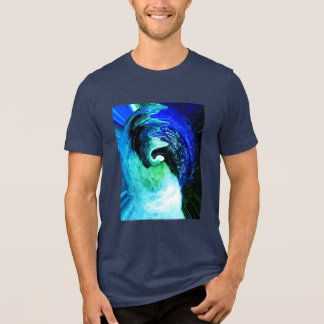 ドラマチックな青い海の波のビーチ トライブレンドTシャツ
