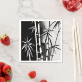 ドラマチックな黒と白のモダン竹 スタンダードカクテルナプキン (インサイチュ)