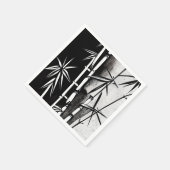 ドラマチックな黒と白のモダン竹 スタンダードカクテルナプキン (角)