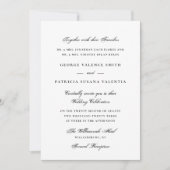 ドラマチックな黒フォーマル字エレガントな結婚式 招待状 (正面)