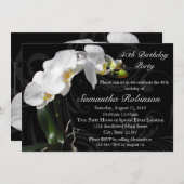 ドラマチックな黒蘭40歳の誕生日 招待状 (正面/裏面)